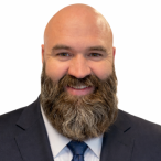 Bearded man headshot with white background