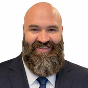Bearded man headshot with white background